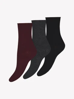 Nanso BAMBOO COMFORT TOP nilkkasukat, 3 paria - viininpunainen* Katso Valikoima|Katso Sukat