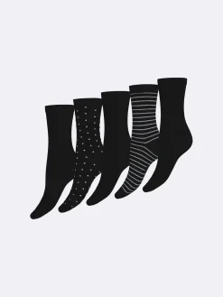 Nanso COTTON BASIC nilkkasukat, 5 paria - mustavalkoinen* Katso Valikoima|Katso Sukat