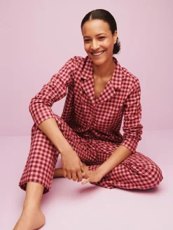 Nanso FLANELLI pyjamapaita - pinkki-burgundi* Yöasut Ja Oloasut