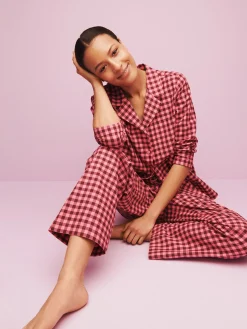 Nanso FLANELLI pyjamapaita - pinkki-burgundi* Yöasut Ja Oloasut