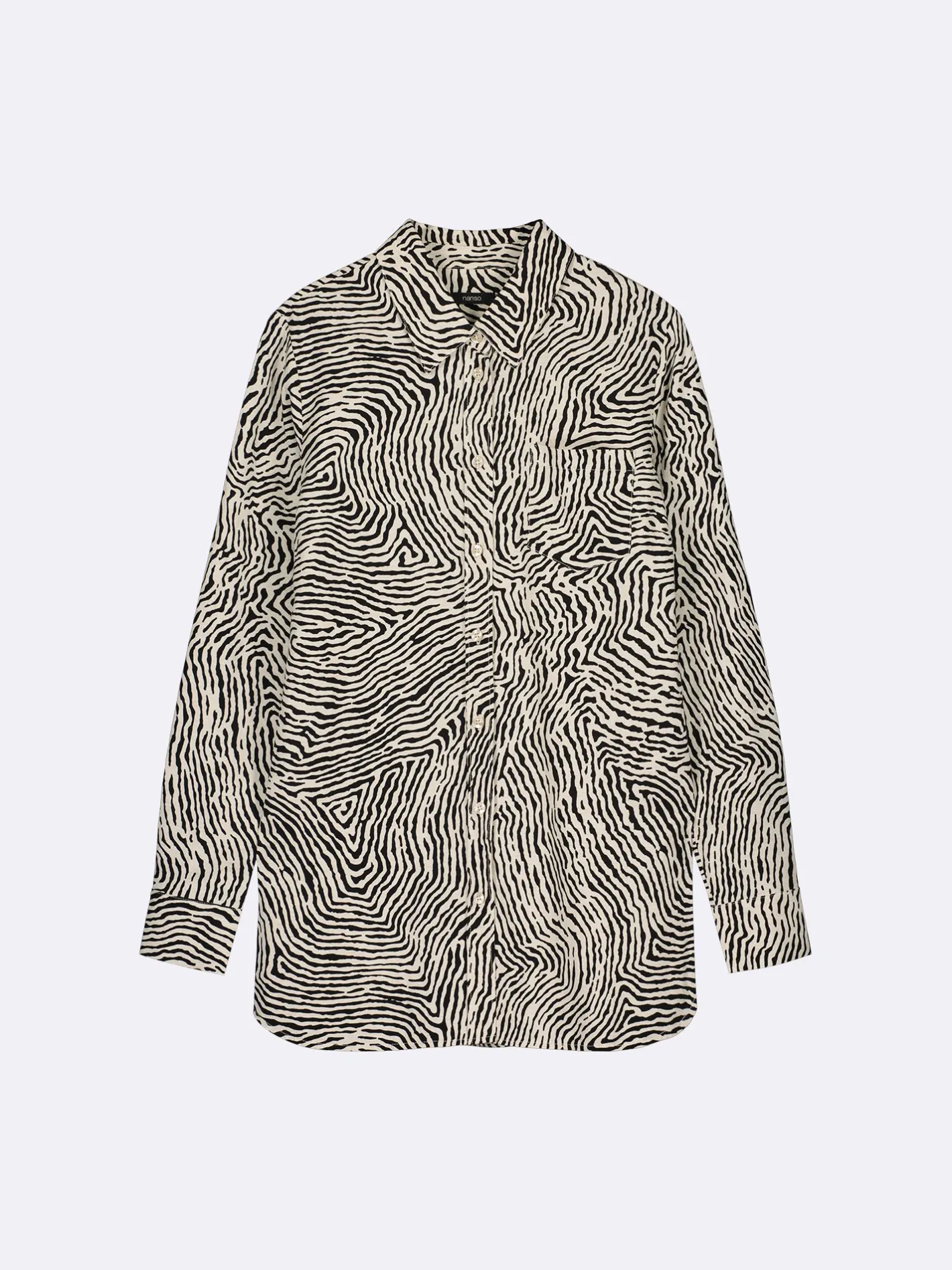 Nanso JÄLKI paitapusero - musta-luonnonvalkoinen* Pellavavaatteet|Paidat Ja Tunikat