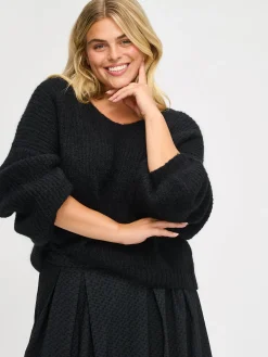 Nanso KARAMELLI neulepusero V-pääntiellä -* Neuleet