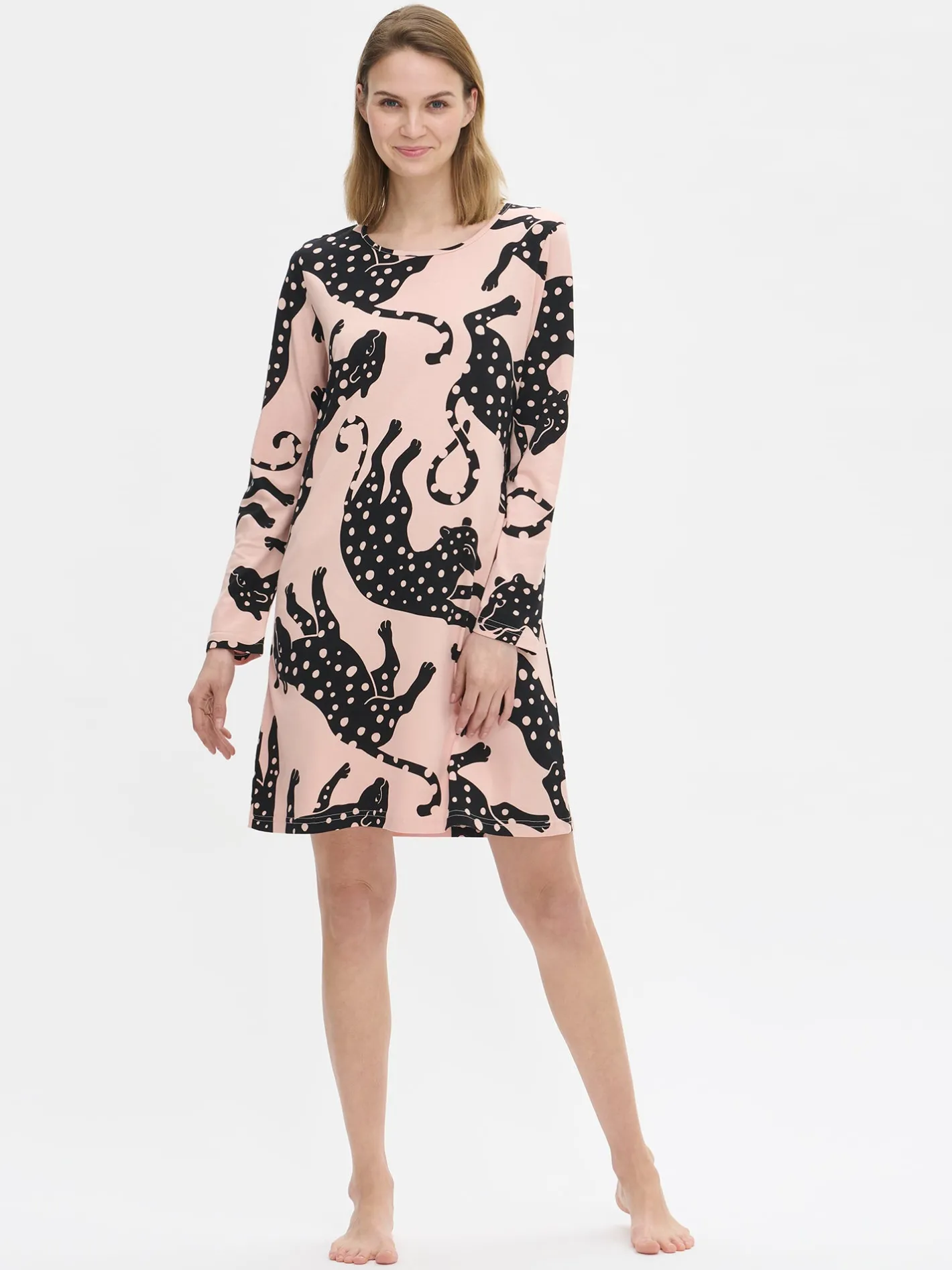 Nanso LEONORA lyhyt pitkähihainen yöpaita -* Yöasut Ja Oloasut