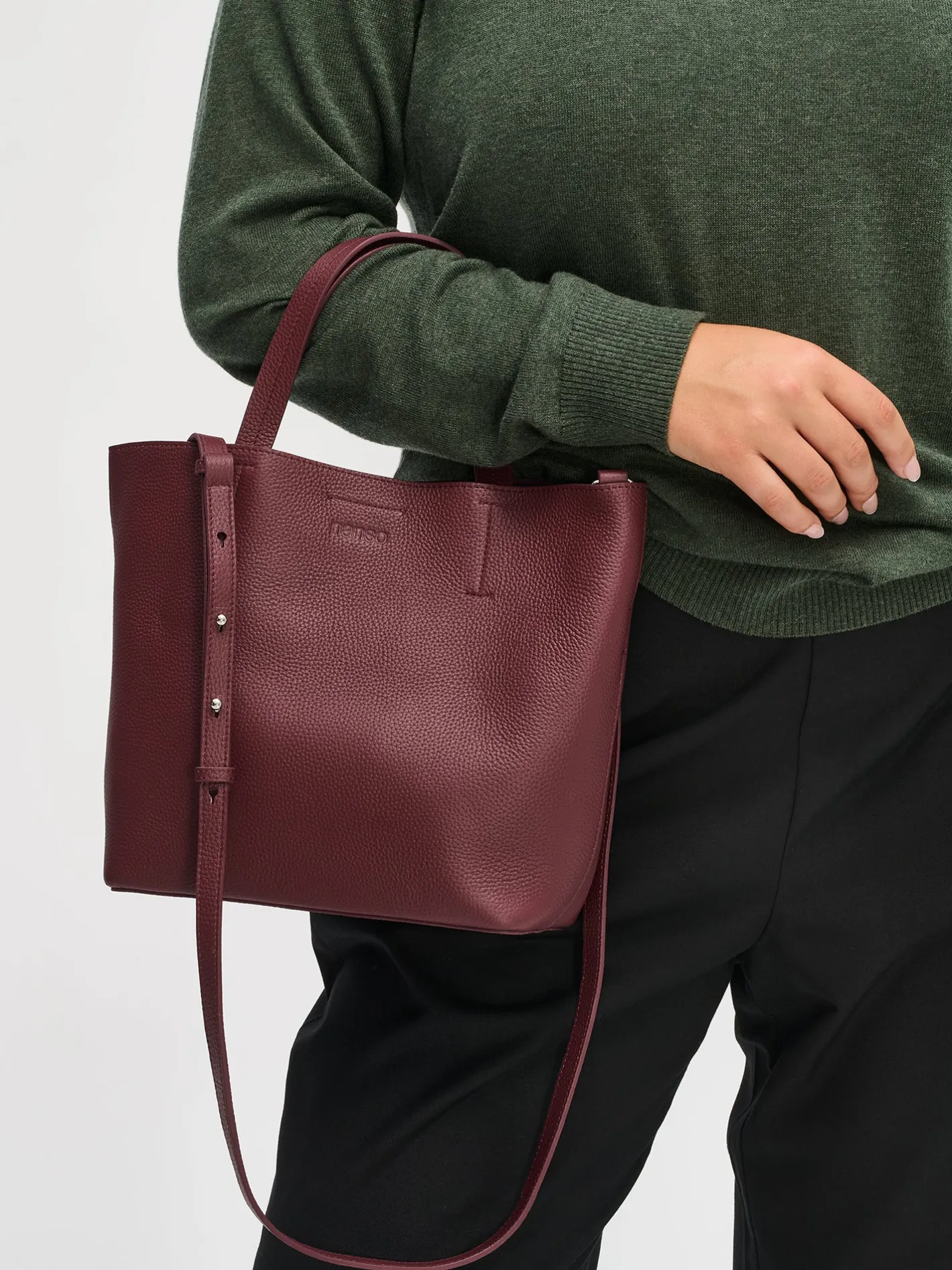 Nanso NARU TOTE nahkalaukku - tumma viininpunainen* Laukut|Asusteet