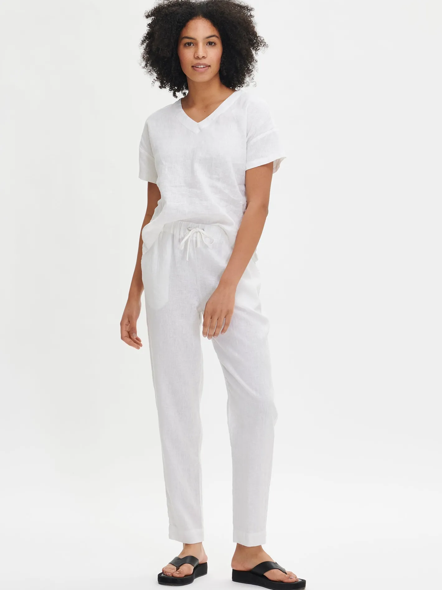 Nanso SARASTUS pellavahousut -* Pellavavaatteet|Yöasut Ja Oloasut