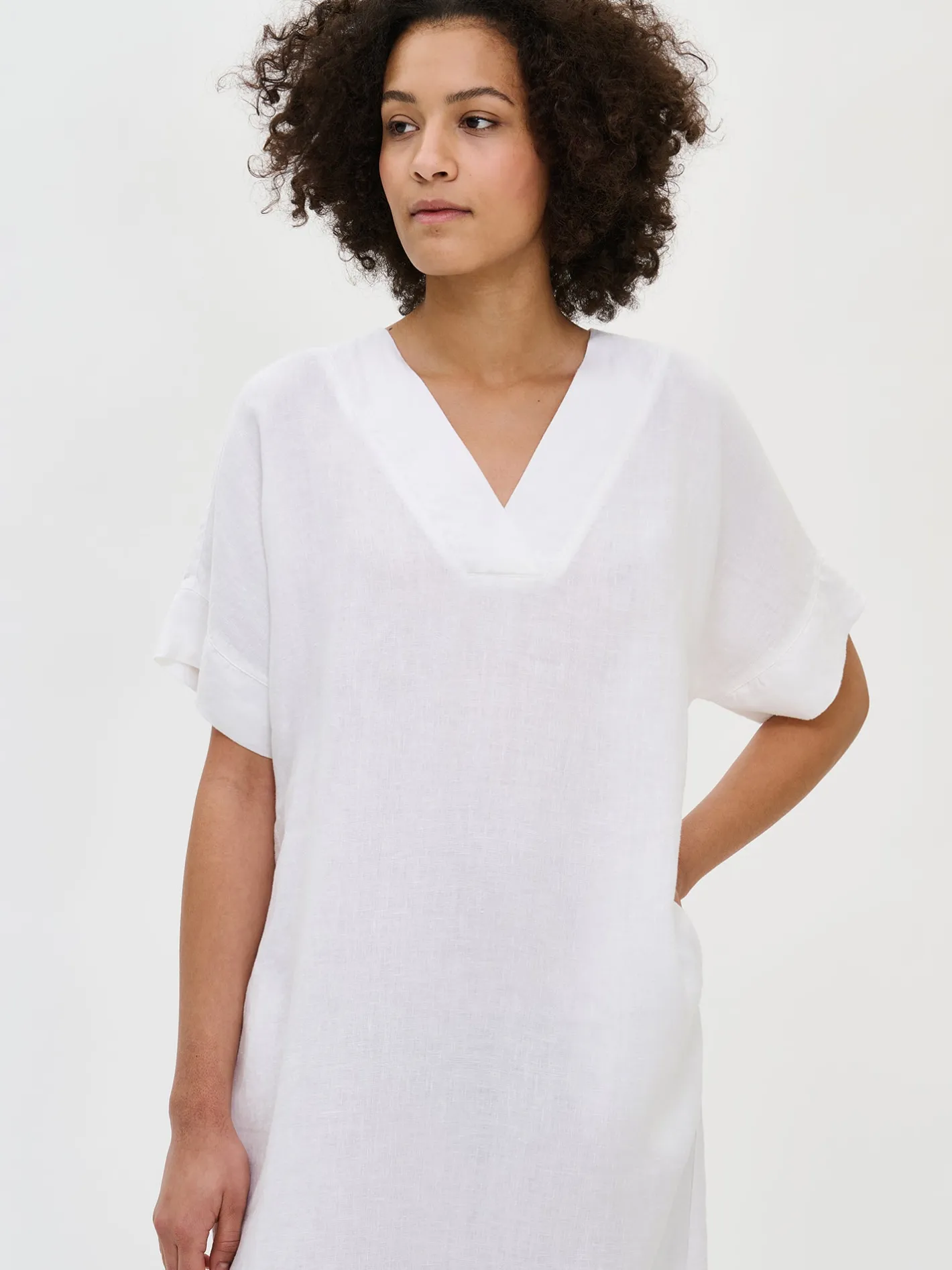 Nanso SARASTUS pellavakaftaani -* Pellavavaatteet|Yöasut Ja Oloasut