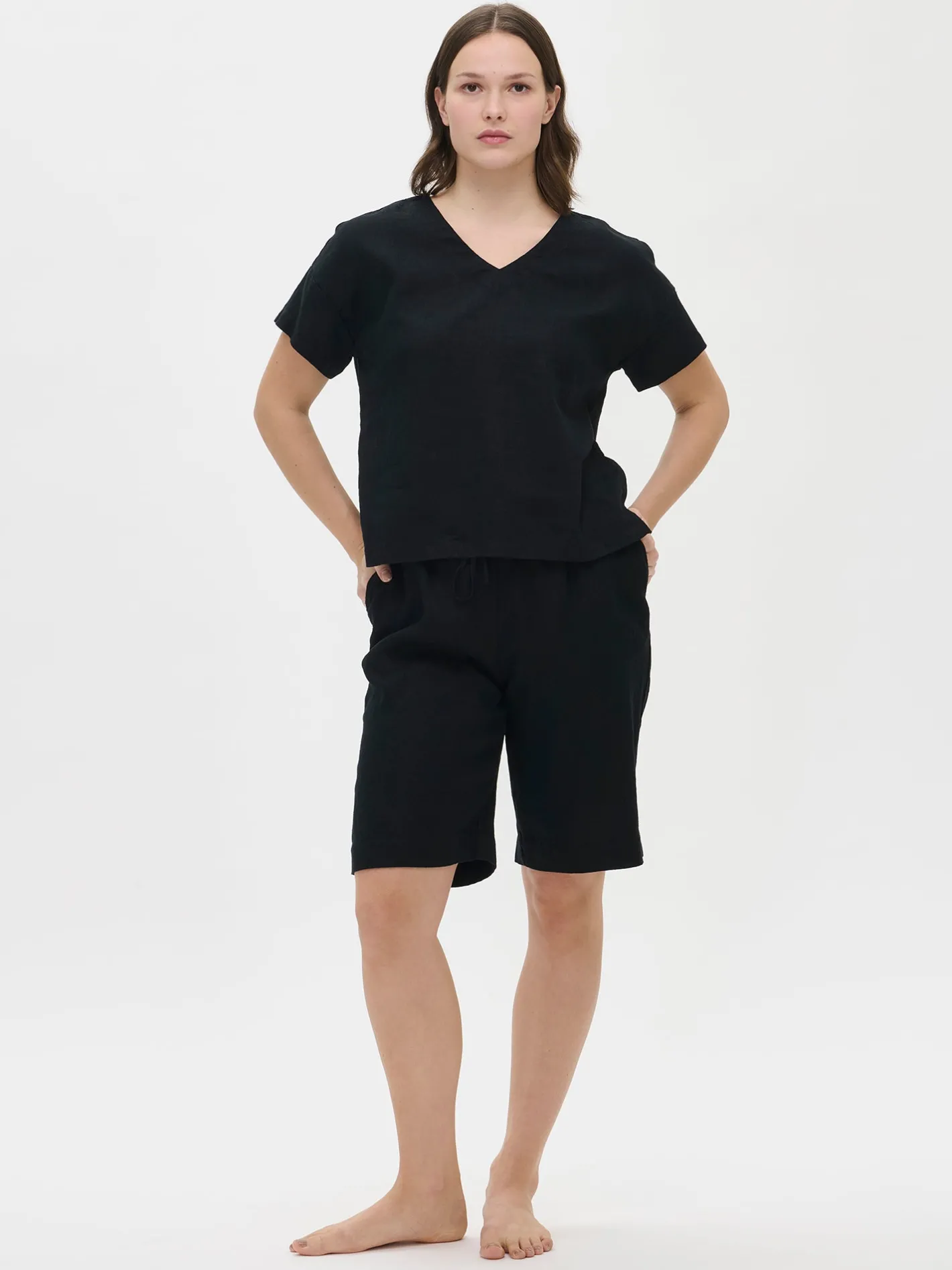 Nanso SARASTUS pellavashortsit -* Pellavavaatteet|Yöasut Ja Oloasut