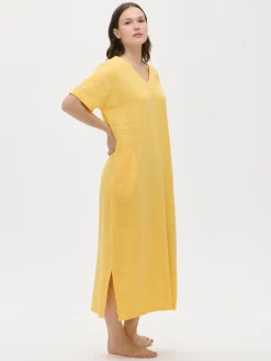 Nanso SARASTUS pitkä pellavakaftaani -* Pellavavaatteet|Yöasut Ja Oloasut