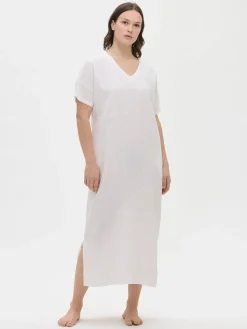 Nanso SARASTUS pitkä pellavakaftaani -* Pellavavaatteet|Yöasut Ja Oloasut