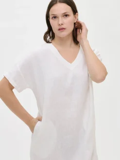 Nanso SARASTUS pitkä pellavakaftaani -* Pellavavaatteet|Yöasut Ja Oloasut