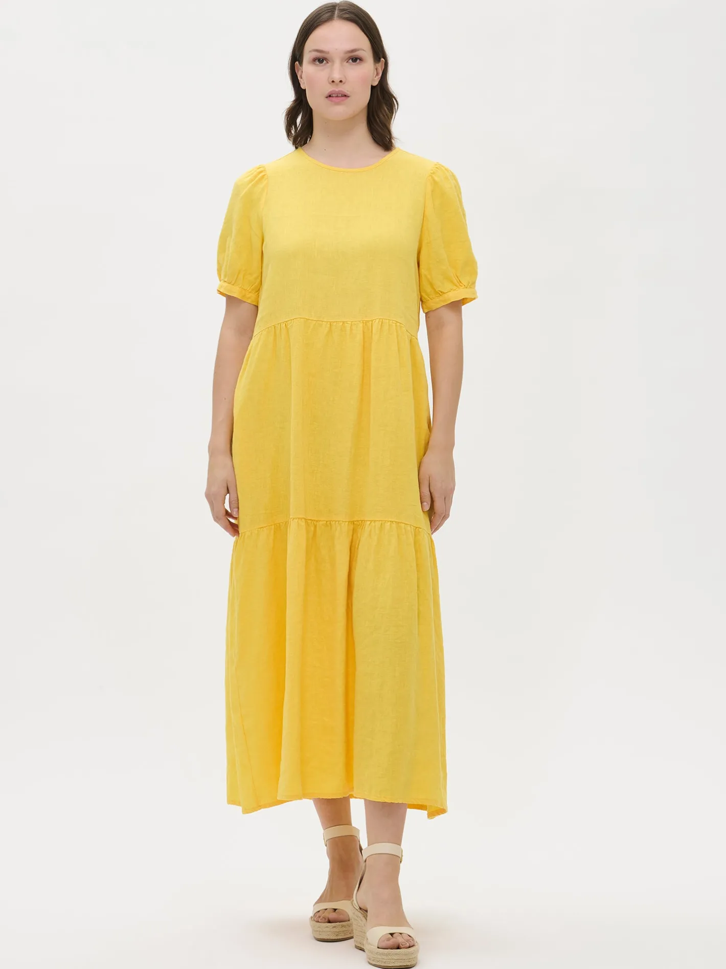 Nanso SARASTUS pitkä pellavamekko -* Mekot|Pellavavaatteet