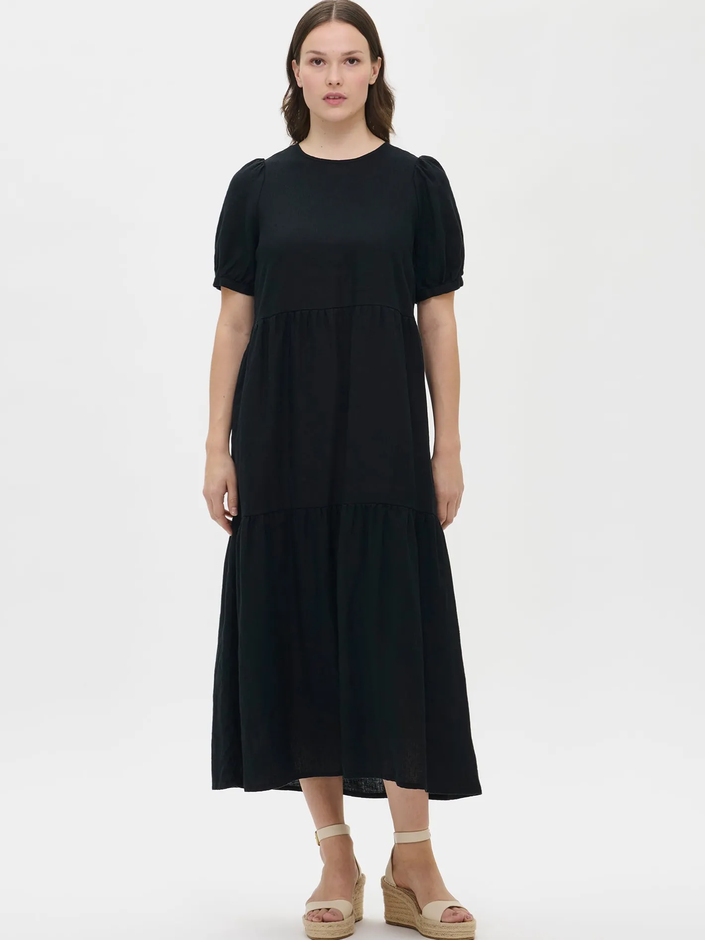 Nanso SARASTUS pitkä pellavamekko -* Pellavavaatteet|Mekot