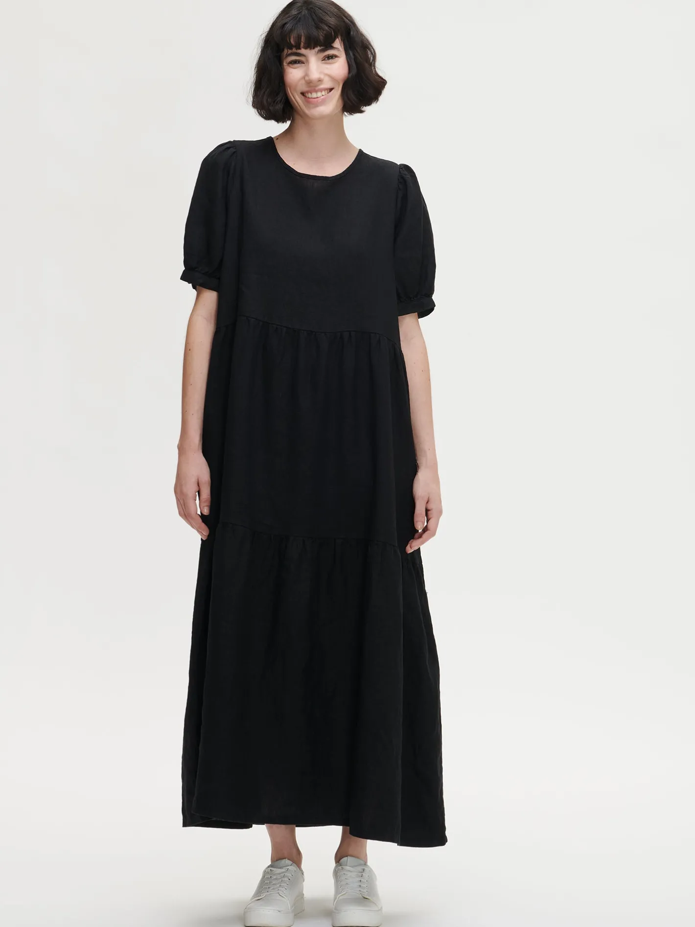 Nanso SARASTUS pitkä pellavamekko -* Pellavavaatteet|Mekot