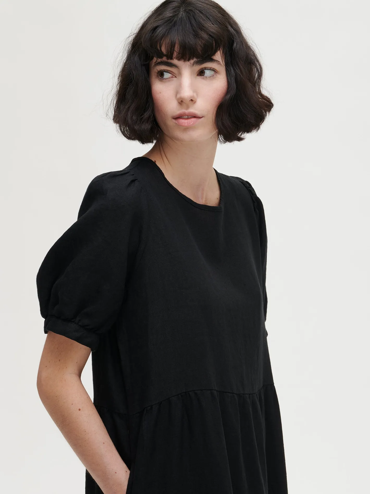 Nanso SARASTUS pitkä pellavamekko -* Pellavavaatteet|Mekot