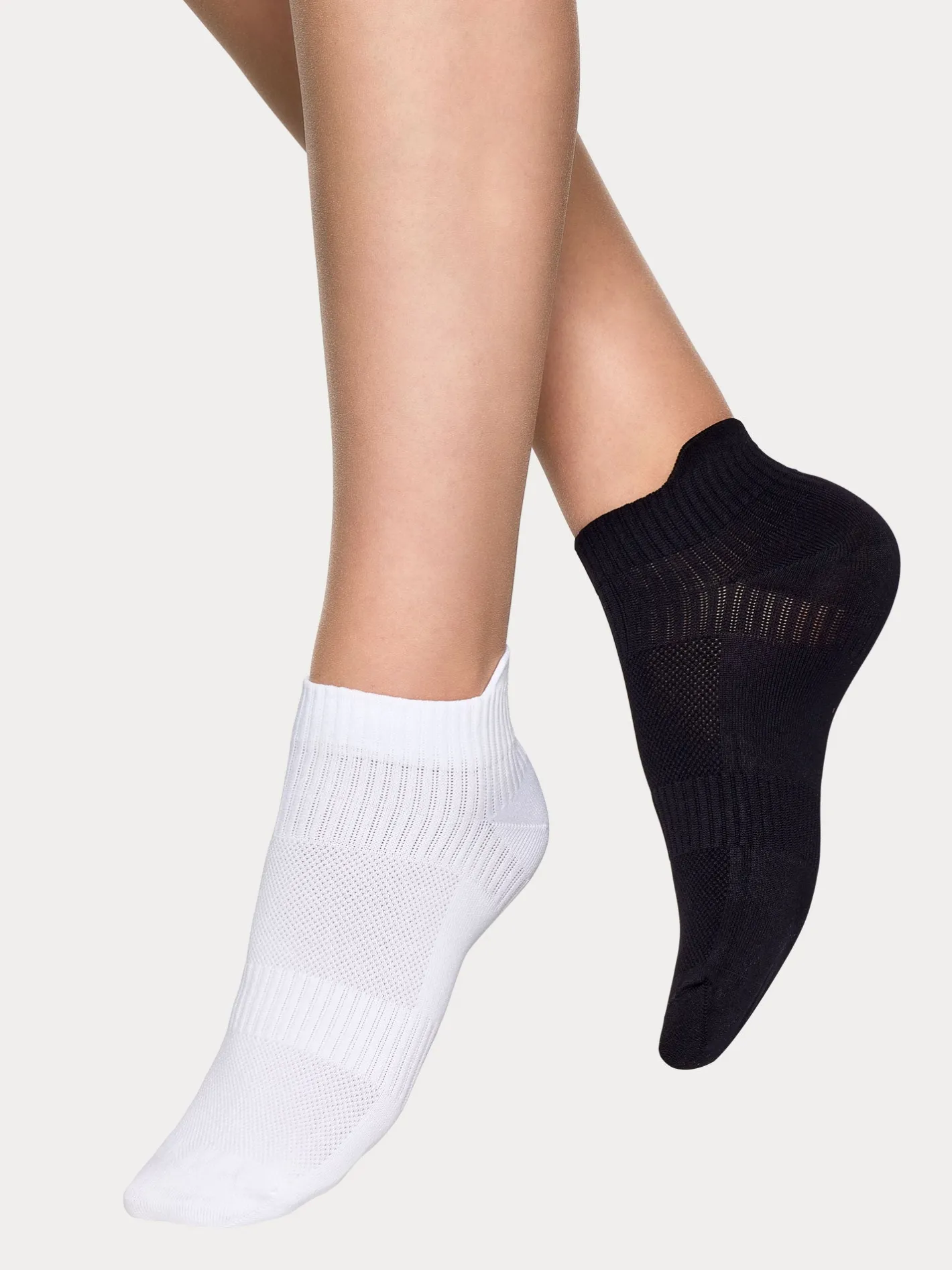 Nanso SPORT SNEAKER sukat, 2 paria - musta/valkoinen* Katso Valikoima|Katso Sukat