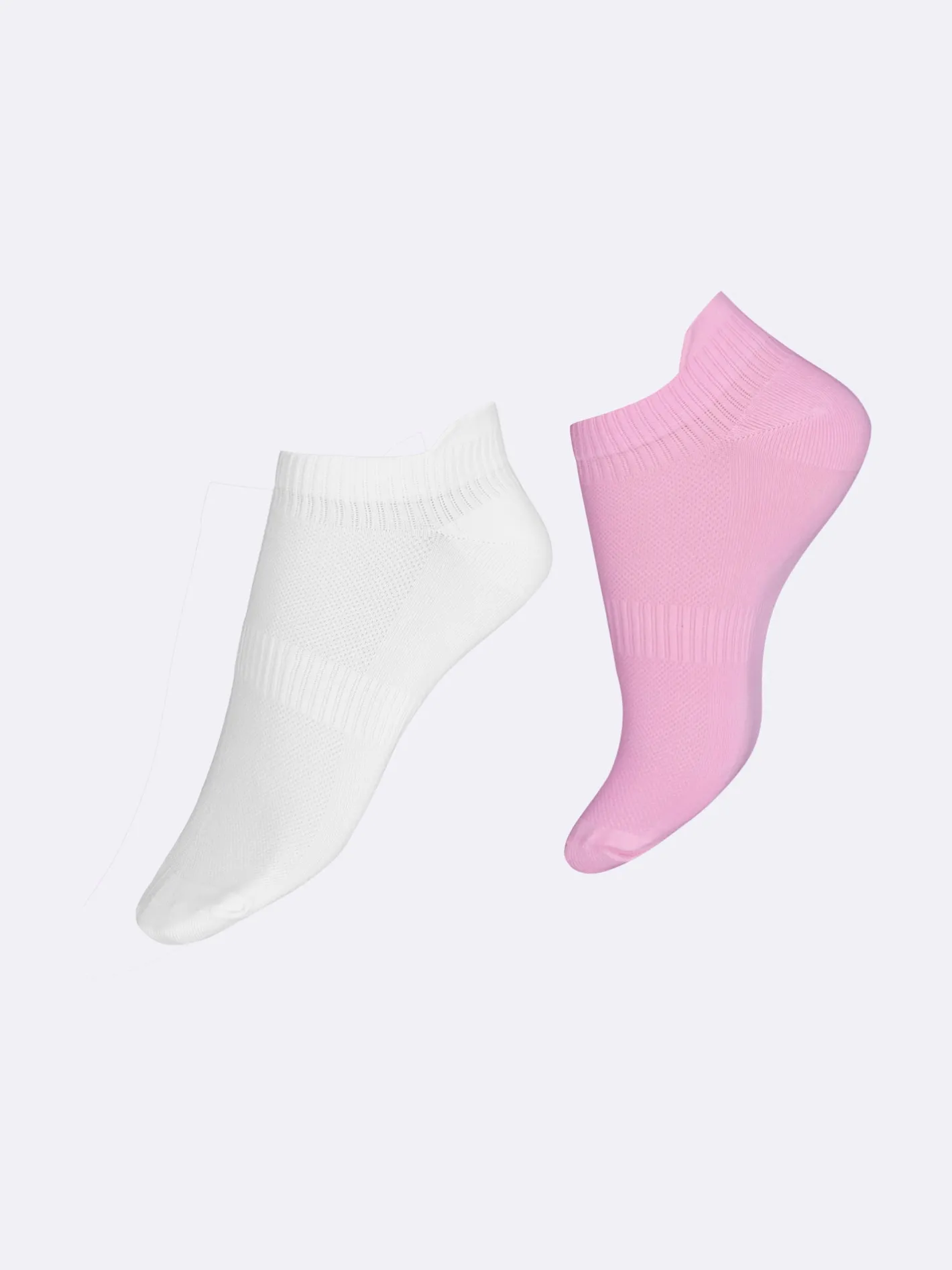 Nanso SPORT SNEAKER sukat, 2 paria - vaaleanpunainen-valkoinen* Katso Sukat|Katso Valikoima